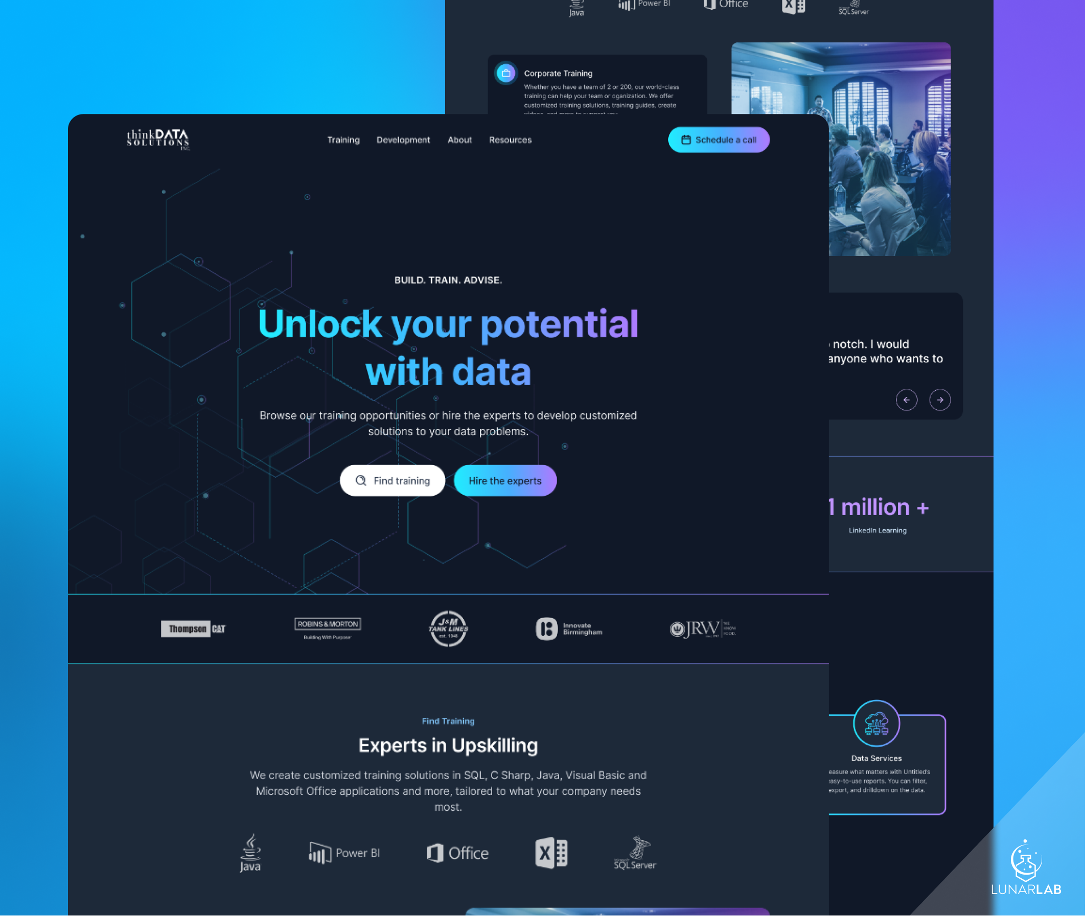 ThinkData Solutions Website UI Redesign Case Study - LunarLab